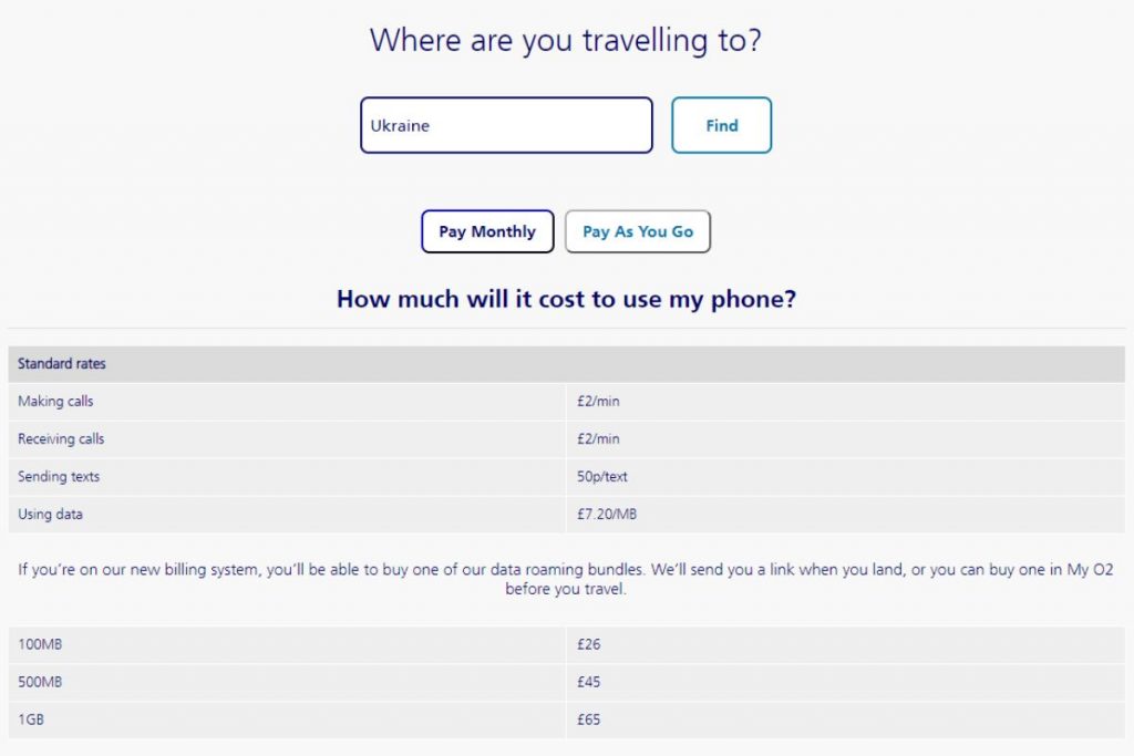Check Roaming Charges Before