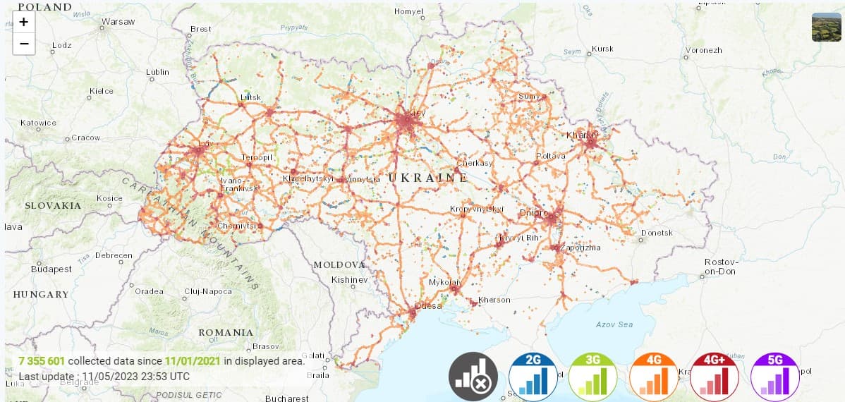 Kyivstar coverage map