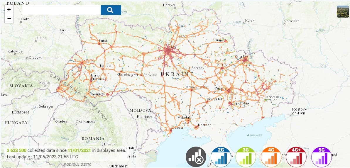 Vodafone Ukraine coverage map